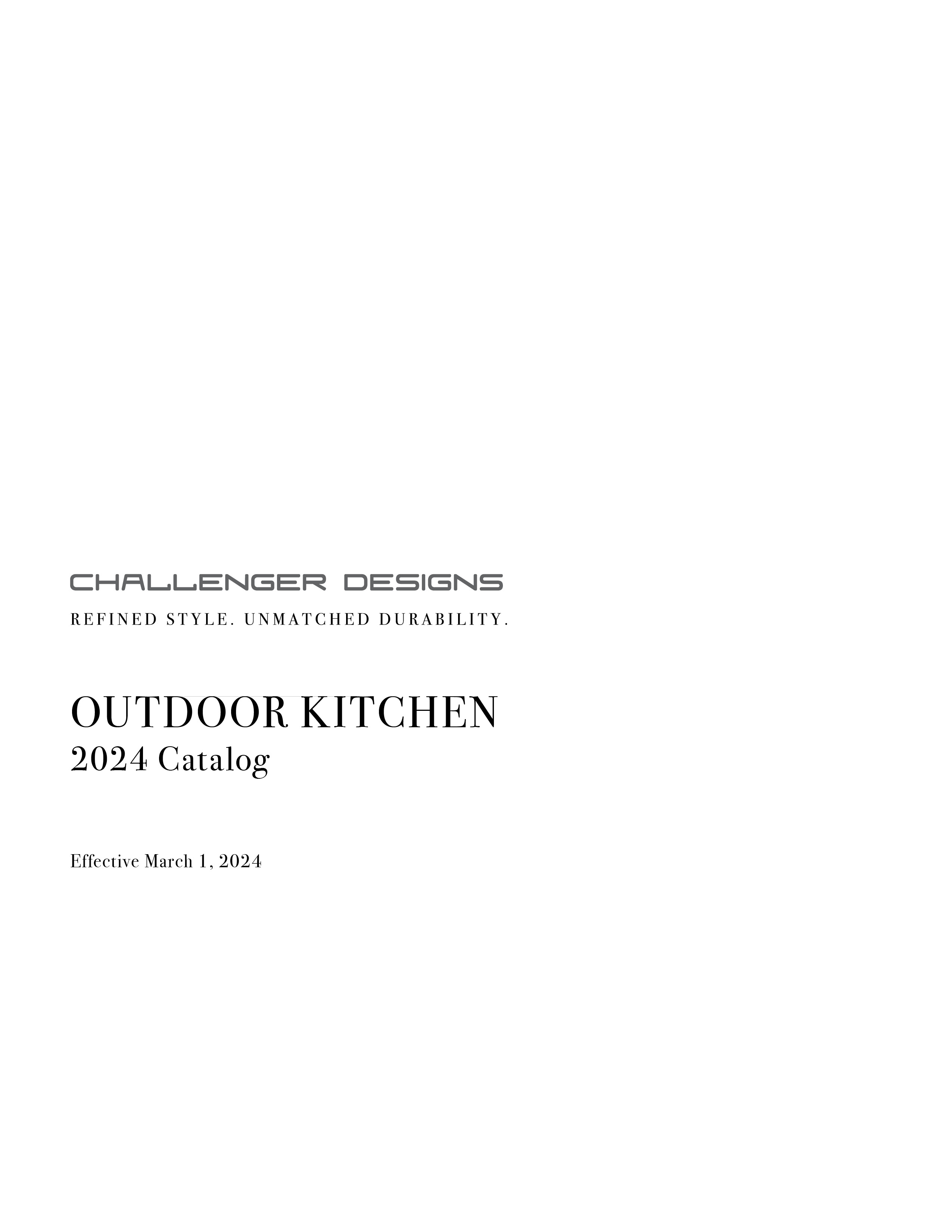 CHALLENGER DESIGNS Outdoor Kitchen Catalog